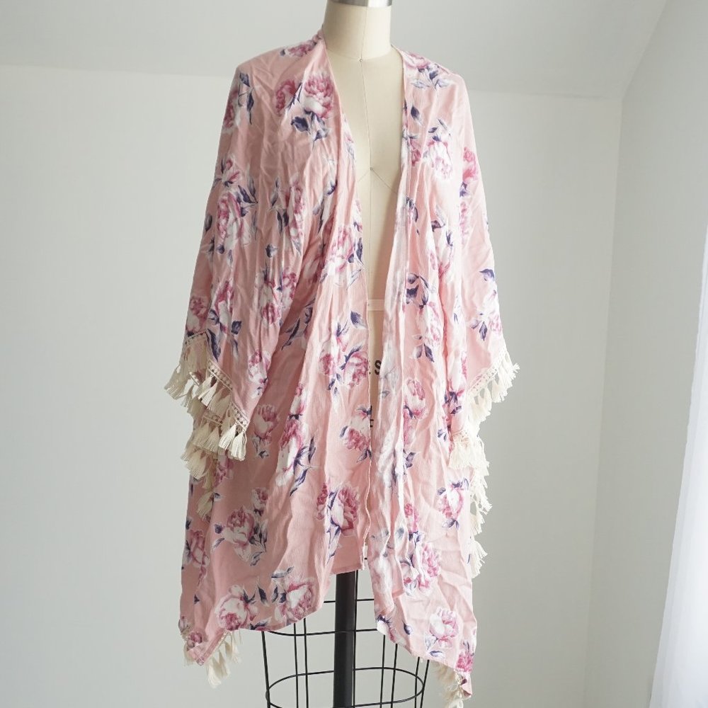 Blue/Pink Floral Kimono Size S/M
